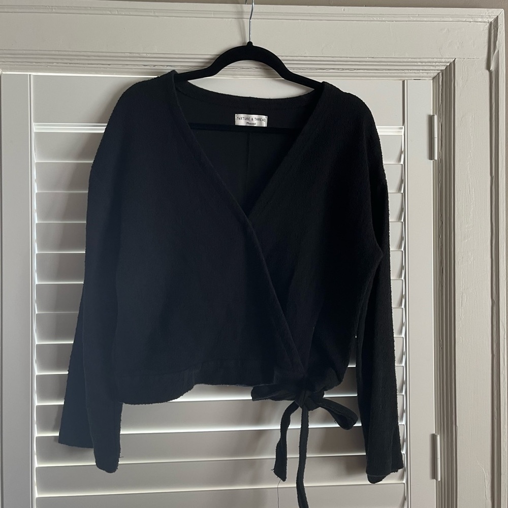 Madewell black wrap top